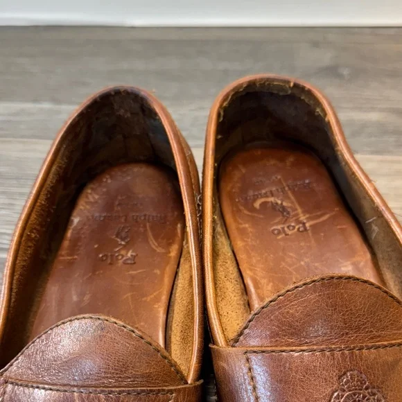 Vintage POLO Ralph Lauren Classic Brown Leather Loafers men’s 9.5 (j160) - Picture 12 of 13